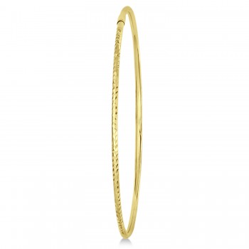 Diamond-Cut Slip On Stackable Bangle Bracelet 14k Yellow Gold