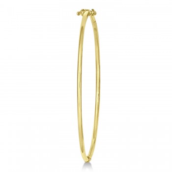 Hinged Stackable Bangle Bracelet Plain Metal 14k Yellow Gold