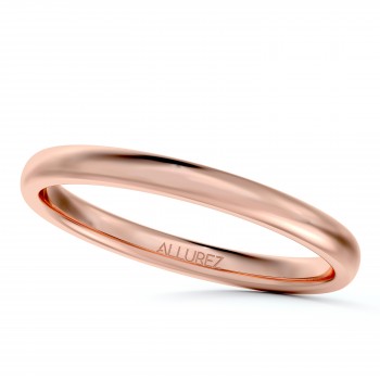 Dome Comfort Fit Wedding Ring Band 14k Rose Gold (2mm)