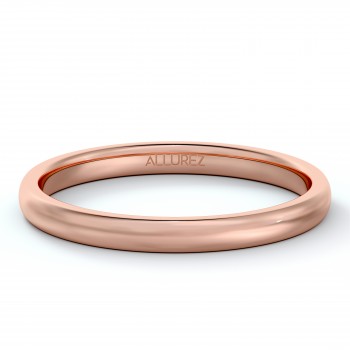 Dome Comfort Fit Wedding Ring Band 14k Rose Gold (2mm)