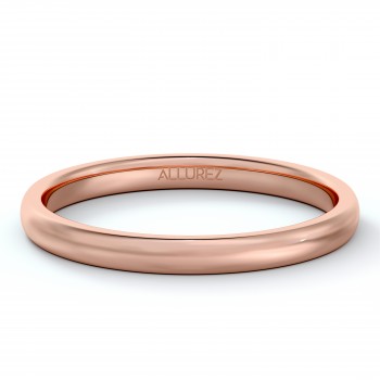 Dome Comfort Fit Wedding Ring Band 18k Rose Gold (2mm)