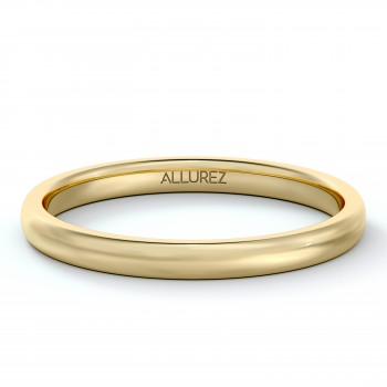 Dome Comfort Fit Wedding Ring Band 18k Yellow Gold (2mm)