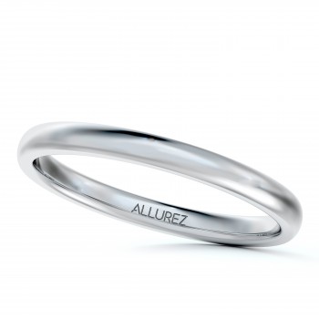 Dome Comfort Fit Wedding Ring Band Palladium (2mm)