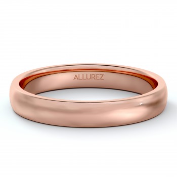 Dome Comfort Fit Wedding Ring Band 14k Rose Gold (3mm)