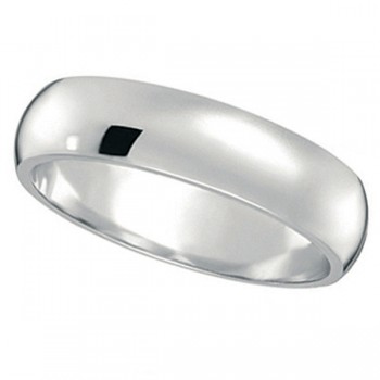 Dome Comfort Fit Wedding Ring Band Platinum (5mm)
