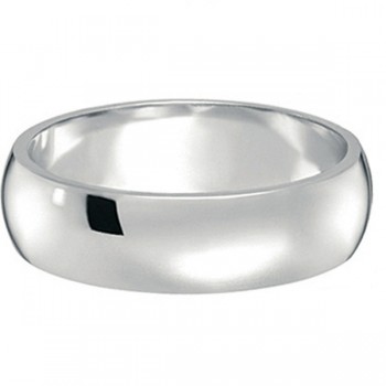 Dome Comfort Fit Wedding Ring Band Palladium (6mm)