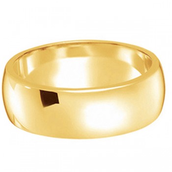 Dome Comfort Fit Wedding Ring Band 14k Yellow Gold (7mm)