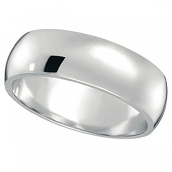 Dome Comfort Fit Wedding Ring Band Platinum (7mm)