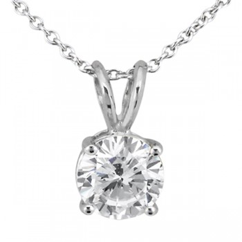 Four Prong Solitaire Pendant Setting in 14k White Gold