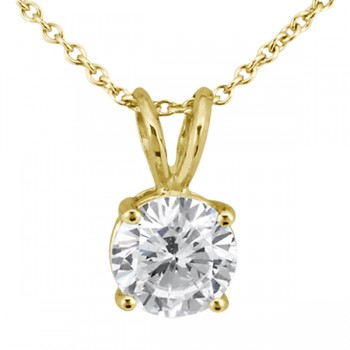 Four Prong Solitaire Pendant Setting in 14k Yellow Gold