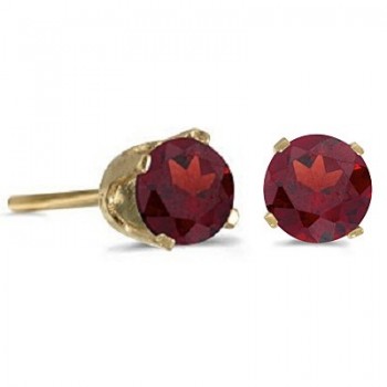 1.20ct Garnet Stud Earrings January Birthstone 14k Yellow Gold