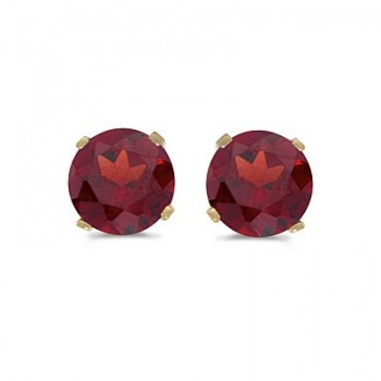 1.20ct Garnet Stud Earrings January Birthstone 14k Yellow Gold