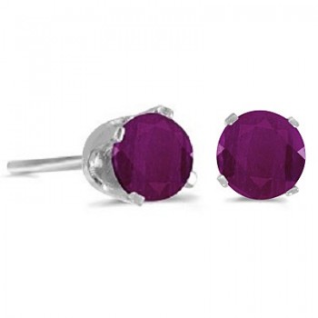 1.20ct Ruby Stud Earrings July Birthstone 14k White Gold