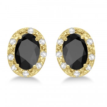 Diamond and Black Onyx Earrings 14k Yellow Gold (1.10ct)