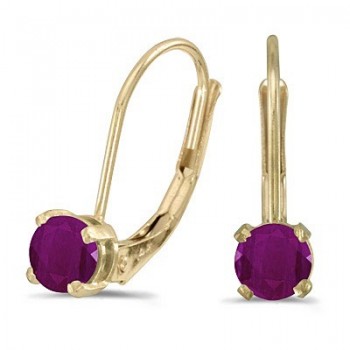 Ruby Lever-Back Drop Earrings 14k Yellow Gold (0.66ctw)