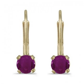 Ruby Lever-Back Drop Earrings 14k Yellow Gold (0.66ctw)