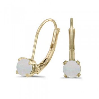 Opal Lever-Back Drop Earrings 14k Yellow Gold (0.60ctw)
