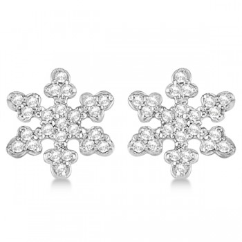 Diamond Snowflake Earrings 14k White Gold (0.24ct)
