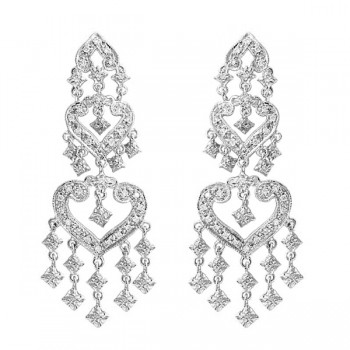 Diamond Chandelier Earrings in 14k White Gold (1.01ctw)