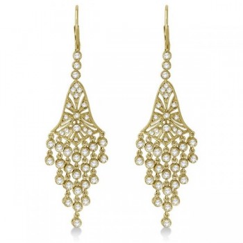 Bezel-Set Dangling Chandelier Diamond Earrings 14K Yellow Gold (2.27ct)