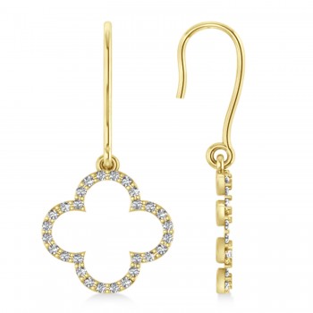 Diamond Clover Drop Earrings 14K Yellow Gold (0.56ct)