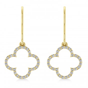 Diamond Clover Drop Earrings 14K Yellow Gold (0.56ct)