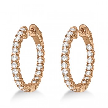 Medium Round Diamond Hoop Earrings 14k Rose Gold (2.00ct)