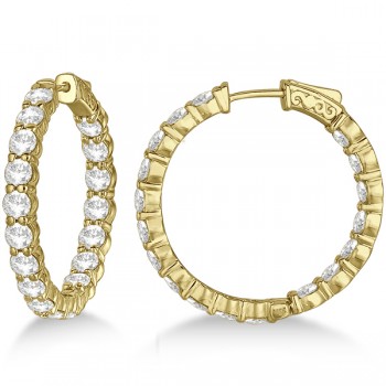 Fancy Medium Round Diamond Hoop Earrings 14k Yellow Gold (7.20ct)