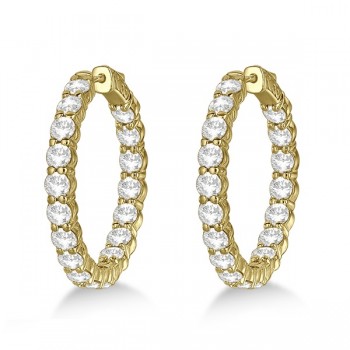 Fancy Medium Round Diamond Hoop Earrings 14k Yellow Gold (7.20ct)