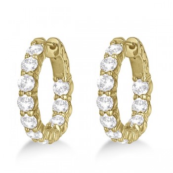 Small Round Diamond Hoop Earrings 14k Yellow Gold (4.00ct)