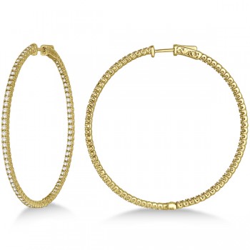 Unique X-Large Diamond Hoop Earrings 14k Yellow Gold (3.00ct)