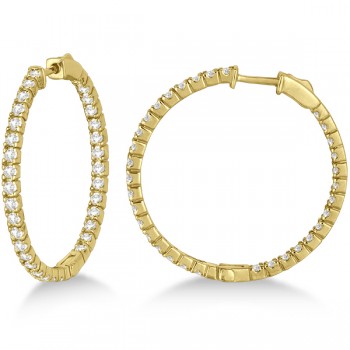 Large Round Diamond Hoop Earrings 14k Yellow Gold (2.05ct)