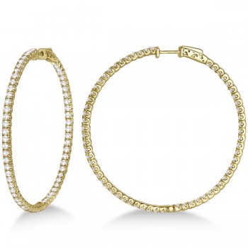 X-Large Round Diamond Hoop Earrings 14k Yellow Gold (5.15ct)