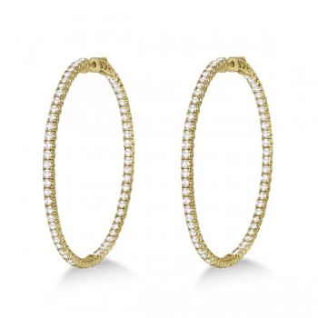 X-Large Round Diamond Hoop Earrings 14k Yellow Gold (5.15ct)