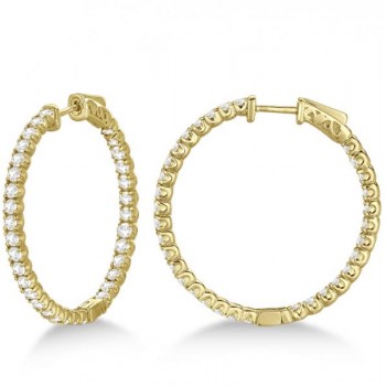 Large Round Diamond Hoop Earrings 14k Yellow Gold (3.25ct)