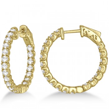 Medium Round Diamond Hoop Earrings 14k Yellow Gold (2.00ct)