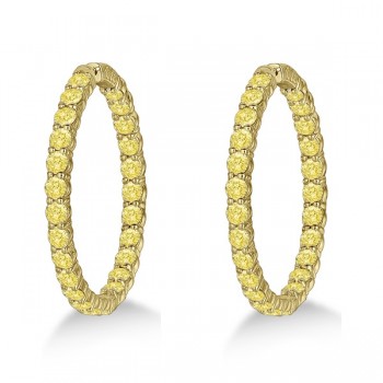 Fancy Yellow Canary Diamond Hoop Earrings 14k Yellow Gold (10.00ct)