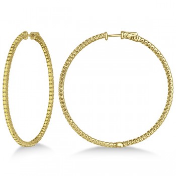 X-Large Yellow Canary Diamond Hoop Earrings 14k Yellow Gold (3.00ct)