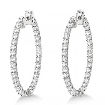 Lucida Oval-Shaped Diamond Hoop Earrings 14k White Gold (4.52ct)