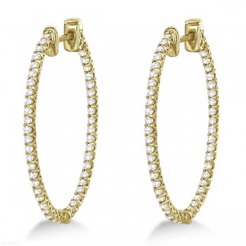 Lucida Oval-Shaped Diamond Hoop Earrings 14k Yellow Gold (2.00ct)
