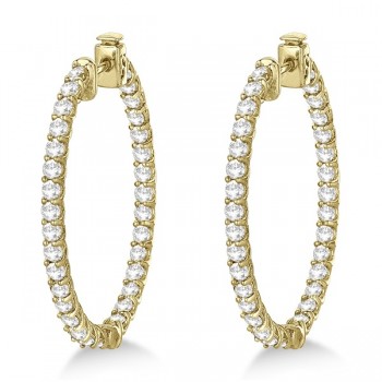 Lucida Oval-Shaped Diamond Hoop Earrings 14k Yellow Gold (4.52ct)