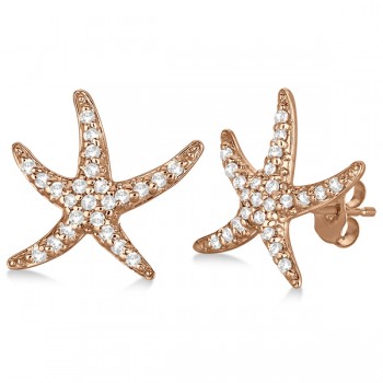 Diamond Starfish Earrings 14k Rose Gold (0.50ct)