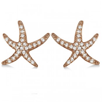 Lab Grown Diamond Starfish Earrings 14k Rose Gold (0.50ct)