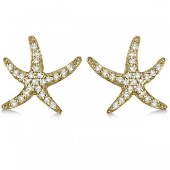 Lab Grown Diamond Starfish Earrings 14k Yellow Gold (0.50ct)