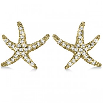 Lab Grown Diamond Starfish Earrings 14k Yellow Gold (0.50ct)