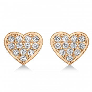 Heart & Arrow Diamond Mismatched Earrings 14k Rose Gold (0.21ct)