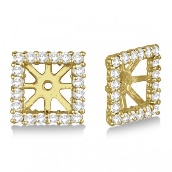 Square Diamond Earring Jackets Pave-Set 14k Yellow Gold (0.46ct)