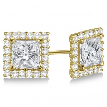 Square Diamond Earring Jackets Pave-Set 14k Yellow Gold (0.50ct)