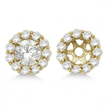 Round Diamond Earring Jackets for 8mm Studs 14K Yellow Gold (1.00ct)