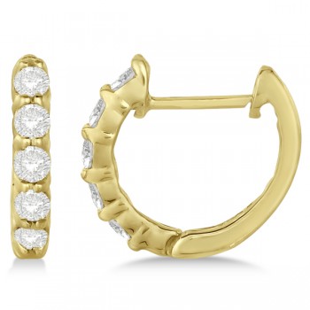 Hinged Hoop Lab Grown Lab Grown Diamond Huggie Style Earrings in 14k Yellow Gold (0.33ct)